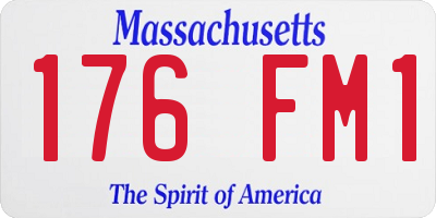 MA license plate 176FM1