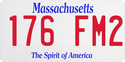 MA license plate 176FM2