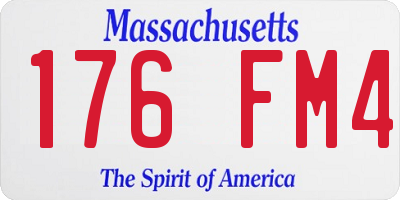 MA license plate 176FM4