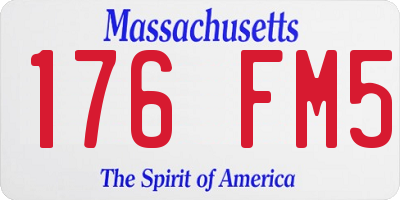 MA license plate 176FM5