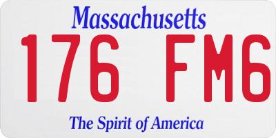 MA license plate 176FM6