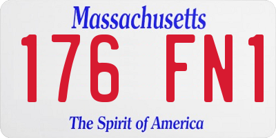 MA license plate 176FN1