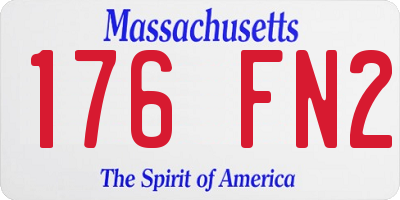 MA license plate 176FN2