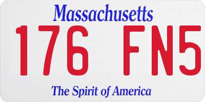 MA license plate 176FN5