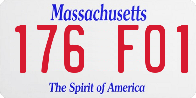MA license plate 176FO1