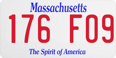 MA license plate 176FO9