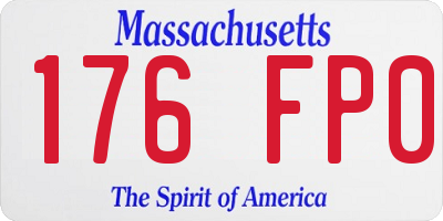 MA license plate 176FP0