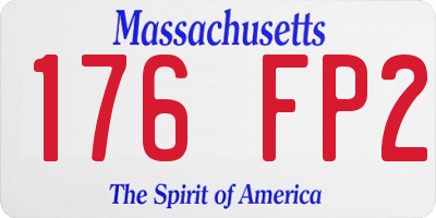 MA license plate 176FP2