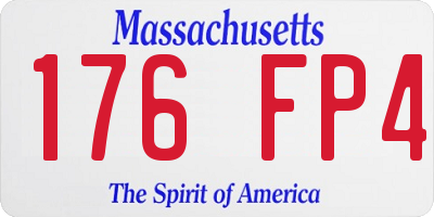 MA license plate 176FP4