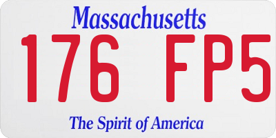 MA license plate 176FP5