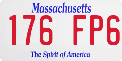 MA license plate 176FP6