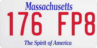 MA license plate 176FP8