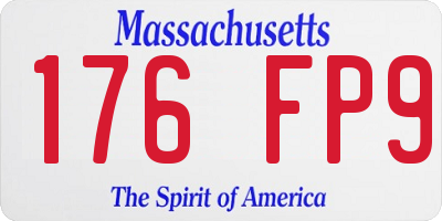 MA license plate 176FP9