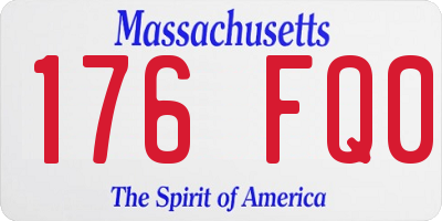 MA license plate 176FQ0