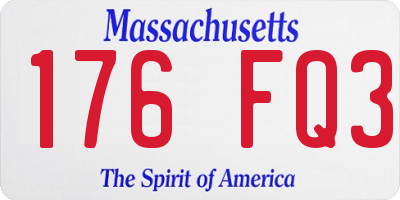 MA license plate 176FQ3
