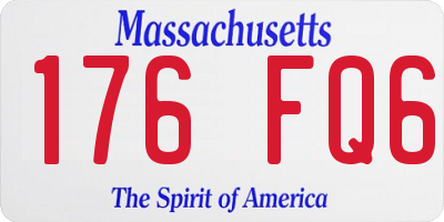 MA license plate 176FQ6