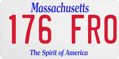 MA license plate 176FR0