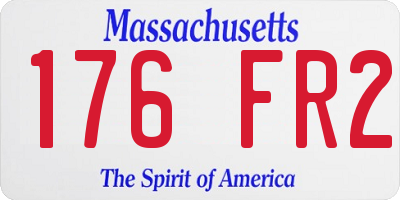 MA license plate 176FR2