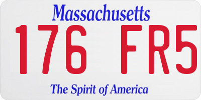 MA license plate 176FR5