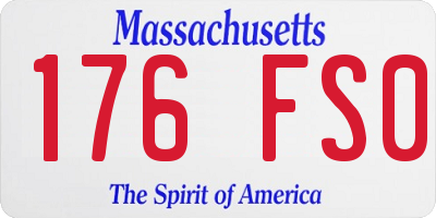 MA license plate 176FS0