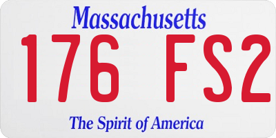 MA license plate 176FS2