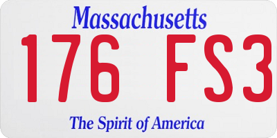 MA license plate 176FS3