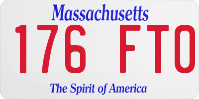 MA license plate 176FT0