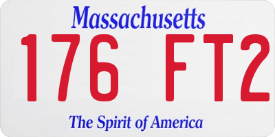 MA license plate 176FT2