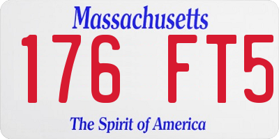 MA license plate 176FT5