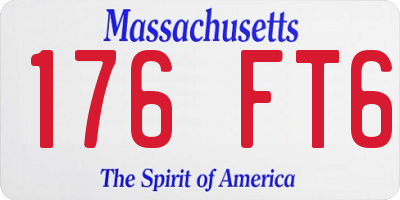 MA license plate 176FT6