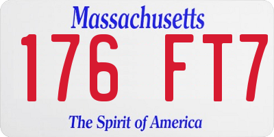 MA license plate 176FT7