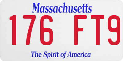 MA license plate 176FT9