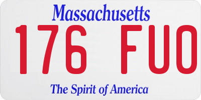 MA license plate 176FU0