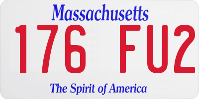 MA license plate 176FU2