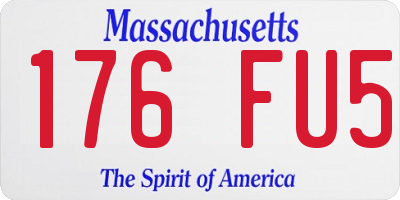 MA license plate 176FU5