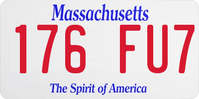 MA license plate 176FU7
