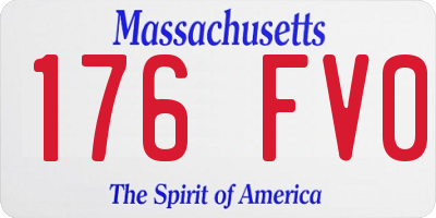 MA license plate 176FV0