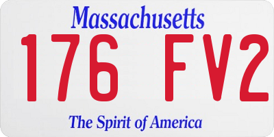 MA license plate 176FV2