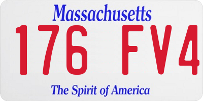 MA license plate 176FV4