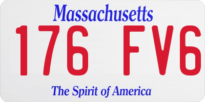 MA license plate 176FV6
