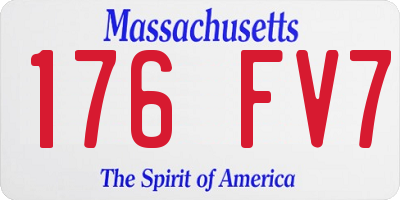 MA license plate 176FV7