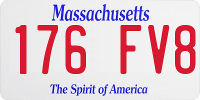 MA license plate 176FV8
