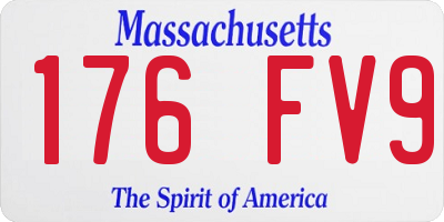 MA license plate 176FV9