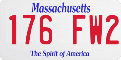 MA license plate 176FW2