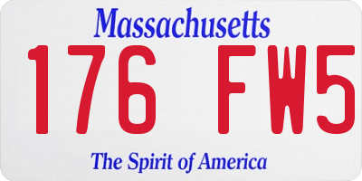 MA license plate 176FW5