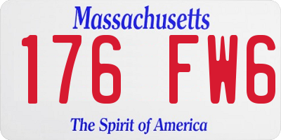 MA license plate 176FW6