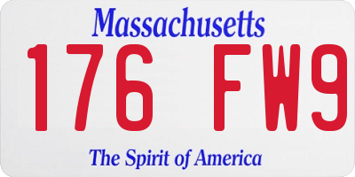 MA license plate 176FW9