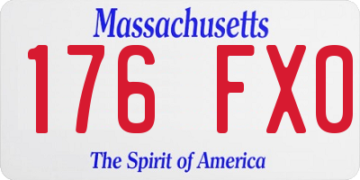 MA license plate 176FX0