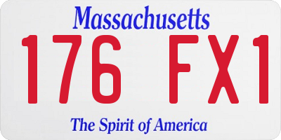MA license plate 176FX1