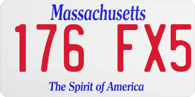 MA license plate 176FX5